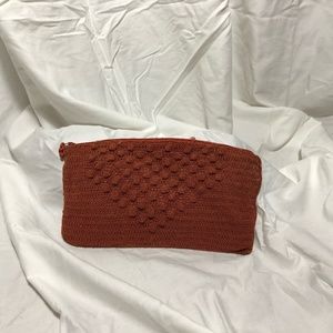 Rust Colored Crocheted Zip Pouch/Clutch